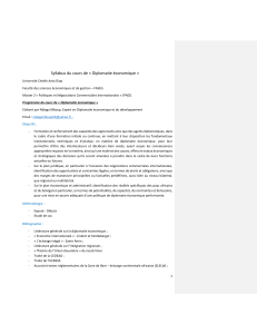 Syllabus Diplomatie Économique - UCAD Master PNCI