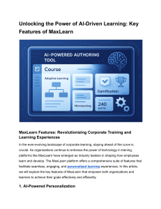 MaxLearn: AI-Driven Corporate Training Platform Features