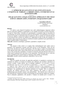 Approches Qualitative et Quantitative : Observation, Entretien, Questionnaire