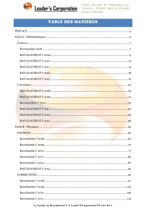 Préparation à l'examen du Baccalauréat C : Maths, Physique, Chimie, Biologie