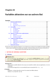 Variables aléatoires sur un univers fini - Cours MPSI3