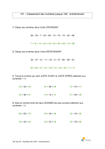 Exercices de nombres jusqu'à 100 : Entraînement