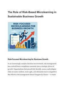 Risk-Based Microlearning for Business Growth