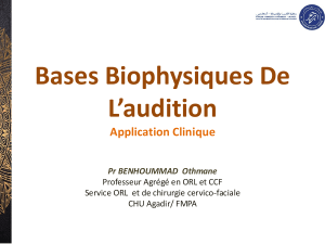 Bases Biophysiques de l'Audition : Application Clinique