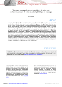 Soins oncogériatriques : Le rôle d'un référent de soins