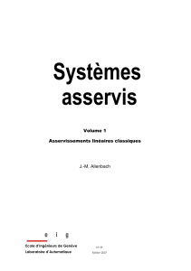 Systèmes Asservis Linéaires : Cours d'Automatique