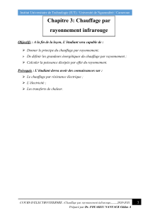 Chauffage par rayonnement infrarouge : Cours d'électrothermie