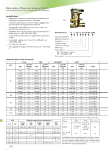 Détendeurs Thermostatiques Série T : Fiche Technique