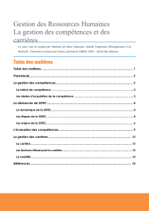 Gestion des comp&eacute;tences et des carri&egrave;res : Cours RH