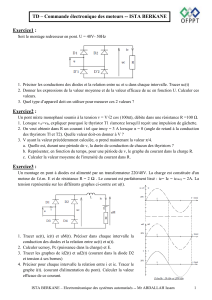 Exercices Commande Électronique Moteurs: Redresseurs & Thyristors