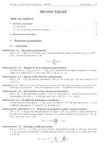 Second Degré : Cours sur les Fonctions et Équations du Second Degré