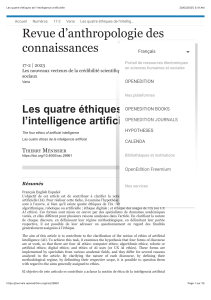 Éthique de l'IA : Quatre cadres éthiques en anthropologie