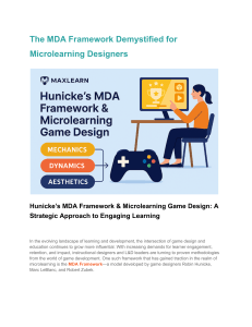 MDA Framework for Microlearning: A Design Guide