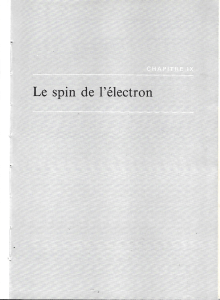 Le spin de l'électron - Chapitre de physique quantique