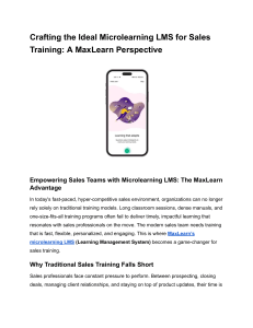 Microlearning LMS for Sales Training: MaxLearn Perspective