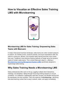 Microlearning LMS for Sales Training: MaxLearn