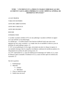 Incidence AVC & Chirurgie : Cas Hôpital Mwangeji