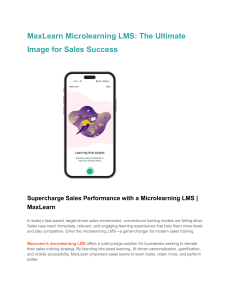 MaxLearn: Microlearning LMS for Sales Success