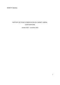 Rapport de stage orthophonie SLA - Exercices et massages