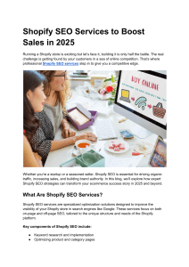 Shopify SEO Services to Boost Sales in 2025