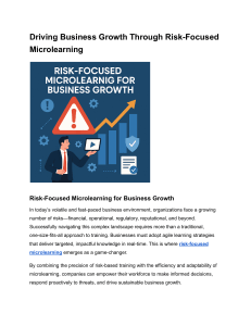Risk-Focused Microlearning for Business Growth