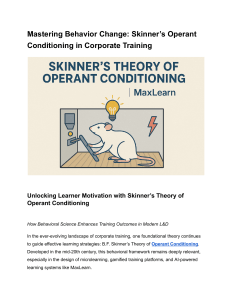 Mastering Behavior Change  Skinner’s Operant Conditioning in Corporate Training