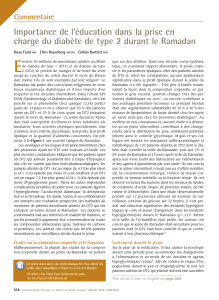 Diabète de type 2 et Ramadan : Importance de l'éducation