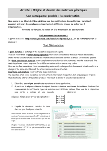 Mutations génétiques et cancer : Fiche d'activité