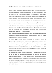 Abandon du sujet et relation de soin: Analyse psychanalytique