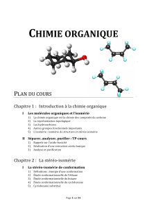 Chimie Organique : Plan de Cours