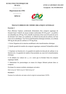 Exercices de Chimie Organique Générale MPSI S2