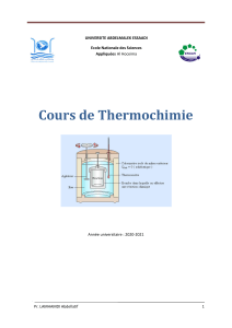 Cours de Thermochimie - Universit&eacute; Abdelmalek Essaadi