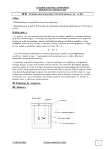 TP Chimie : Thermodynamique - Calorimétrie