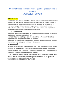 Psychotropes et allaitement : Précautions