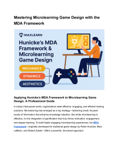 Microlearning Game Design with MDA Framework