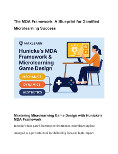 The MDA Framework  A Blueprint for Gamified Microlearning Success
