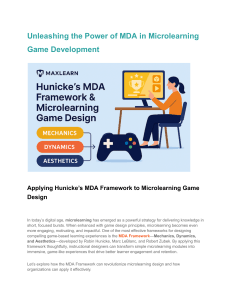 MDA Framework for Microlearning Game Design