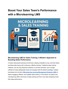 Microlearning LMS: Boost Sales Team Performance