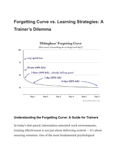 Forgetting Curve: Learning Strategies for Trainers