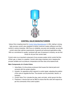 Control Valve Manufacturers: Valves Only - USA