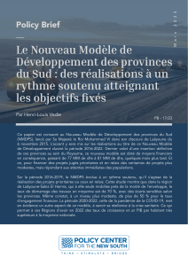 Nouveau Modèle de Développement des provinces du Sud