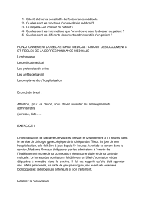 Exercices Secrétariat Médical : Ordonnance, Convocation
