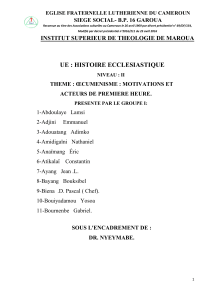 Œcuménisme: Motivations et figures clés - Travaux de théologie