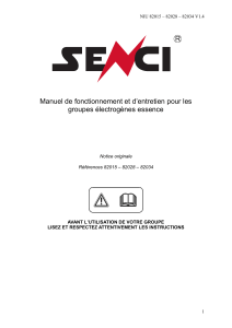 Manuel d'utilisation et d'entretien groupes électrogènes essence SENCI