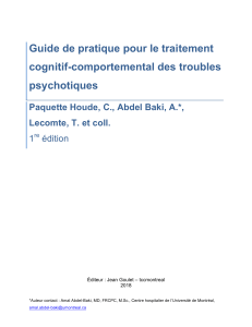 TCC pour les troubles psychotiques: un guide pratique