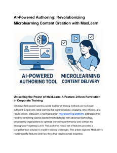 MaxLearn: AI-Powered Microlearning for Corporate Training