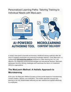 MaxLearn: Personalized Microlearning for Corporate Training