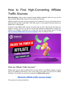 High-Converting Affiliate Traffic Sources: A Guide