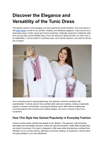 Tunic Dress: Elegance, Versatility & Modest Fashion Guide