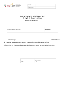 Formulaire Autorisation Dépôt Rapport Stage